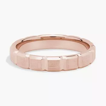 Прямоугольное обручальное кольцо из 14-каратного розового золота (4 мм) Blue Nile