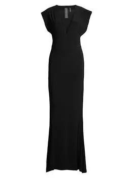Прямоугольное платье с V-образным вырезом Norma Kamali, черный
