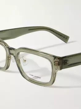 Прямоугольные ацетатные оптические очки SAINT LAURENT EYEWEAR, зеленый