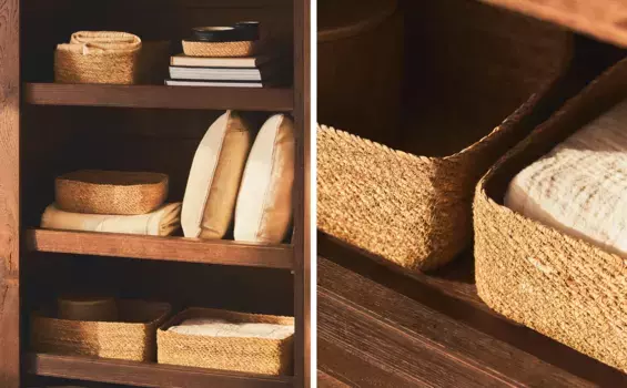 Прямоугольные корзины Zara Home, светло-бежевый