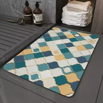Прямоугольные коврики для ванной с богемным узором. Коврики для ванной с узором в этническом стиле. Впитывающие нескользящие коврики для ванной комнаты, размер: 80x120 см, стиль 7 DQQ, мультиколор