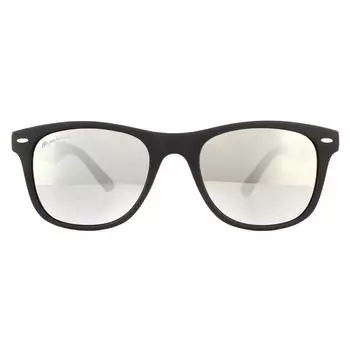 Прямоугольные матовые черные серебряные зеркальные солнцезащитные очки Rubbertouch montana, черный