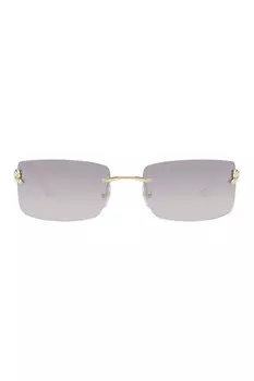 Прямоугольные металлические солнцезащитные очки Panthre de Cartier Cartier, золотой