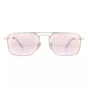 Прямоугольные мужские блестящие солнцезащитные очки розового палладия Police, серебряный