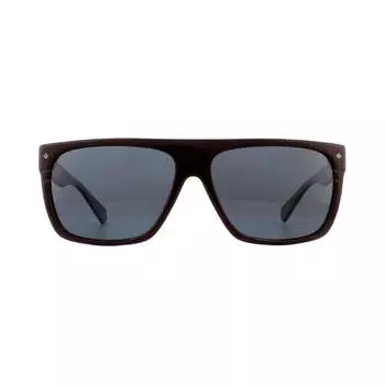 Прямоугольные мужские бордовые серо-серые поляризованные солнцезащитные очки Polaroid, красный