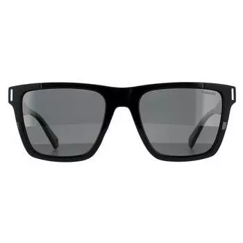 Прямоугольные мужские серые поляризованные солнцезащитные очки Polaroid, черный