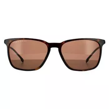 Прямоугольные мужские солнцезащитные очки «гавана» 90041091 Hugo Boss, коричневый