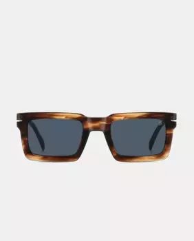 Прямоугольные мужские солнцезащитные очки из ацетата с зелеными градиентными линзами David Beckham, коричневый