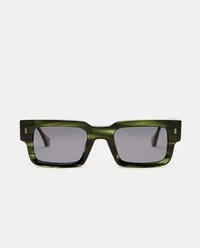 Прямоугольные мужские солнцезащитные очки из ацетата зеленого цвета с поляризованными линзами Scalpers, темно-зеленый