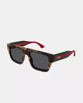 Прямоугольные мужские солнцезащитные очки из переработанного ацетата Gucci, черный