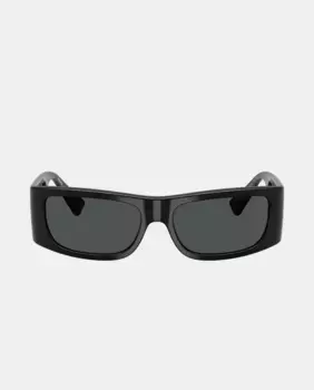 Прямоугольные мужские солнцезащитные очки серого цвета Versace, черный