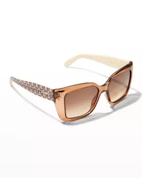Прямоугольные пластиковые солнцезащитные очки Gancio Injection Ferragamo