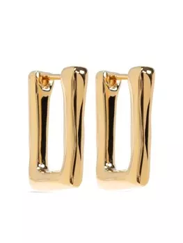 Прямоугольные серьги Jil Sander, золотой
