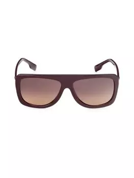 Прямоугольные солнцезащитные очки 49MM Burberry, бордо