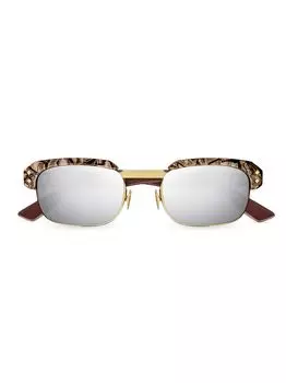 Прямоугольные солнцезащитные очки 52MM Fashion Show Gucci, коричневый