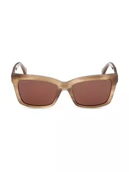 Прямоугольные солнцезащитные очки 55 мм Max Mara, коричневый
