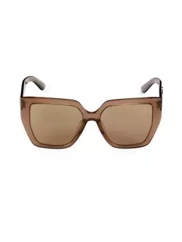 Прямоугольные солнцезащитные очки 55MM Dolce&Gabbana, цвет Dark Brown