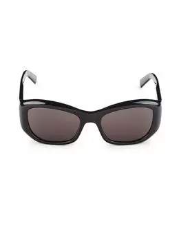 Прямоугольные солнцезащитные очки 55MM Saint Laurent, черный