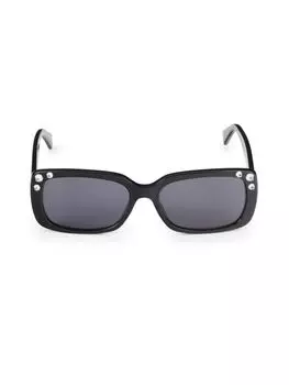Прямоугольные солнцезащитные очки 56MM Moschino, черный
