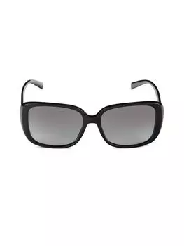 Прямоугольные солнцезащитные очки 56MM Versace, черный
