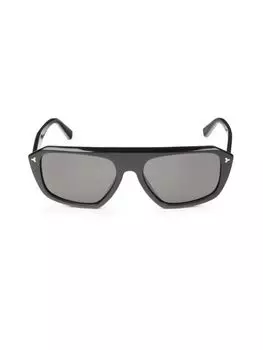 Прямоугольные солнцезащитные очки 58MM Bally, черный