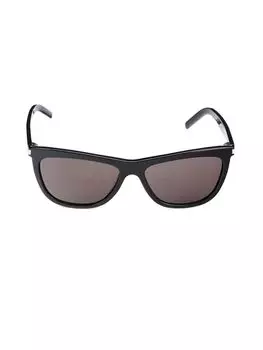 Прямоугольные солнцезащитные очки 58MM Saint Laurent, черный