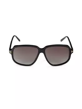 Прямоугольные солнцезащитные очки 59MM Tom Ford, черный