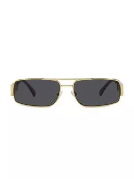 Прямоугольные солнцезащитные очки 60 мм Versace, золотой