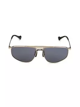 Прямоугольные солнцезащитные очки 60MM Gucci, золото