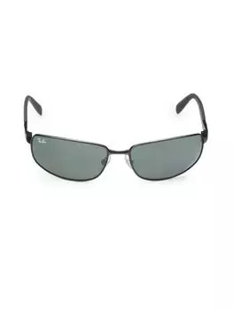 Прямоугольные солнцезащитные очки 61MM Ray-Ban, цвет Matte Black