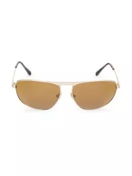 Прямоугольные солнцезащитные очки 63MM Tom Ford, золото