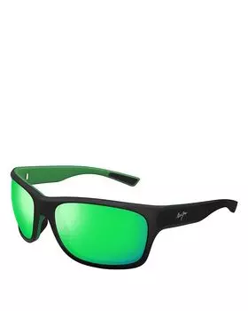 Прямоугольные солнцезащитные очки Ano Nui, 63 мм Maui Jim, черный