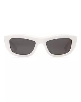 Прямоугольные солнцезащитные очки Bottega Veneta, цвет Ivory & Brown