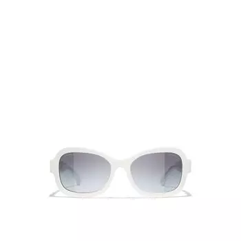 Прямоугольные солнцезащитные очки Chanel, белый