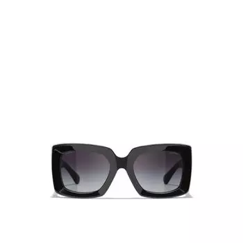 Прямоугольные солнцезащитные очки Chanel, черный