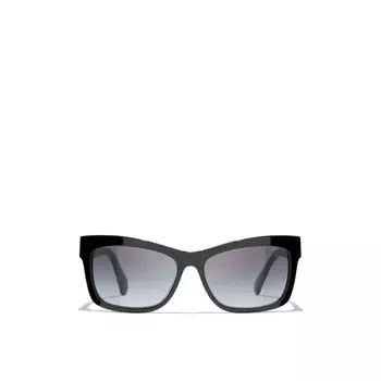 Прямоугольные солнцезащитные очки Chanel, черный