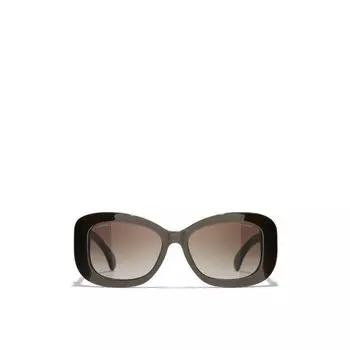 Прямоугольные солнцезащитные очки Chanel, коричневый