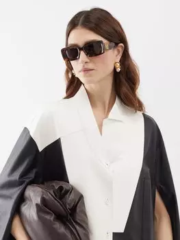 Прямоугольные солнцезащитные очки черепаховой расцветки из ацетата LOEWE, коричневый