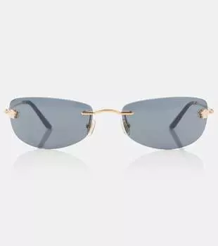 Прямоугольные солнцезащитные очки Damier Plaque Versace