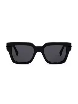 Прямоугольные солнцезащитные очки Fendigraphy 51 мм Fendi, черный