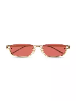 Прямоугольные солнцезащитные очки GG Upside Down 55 мм Gucci, красный