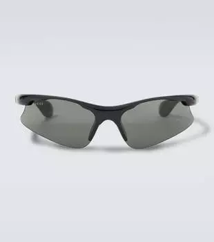 Прямоугольные солнцезащитные очки Gucci, Black-Black-Grey