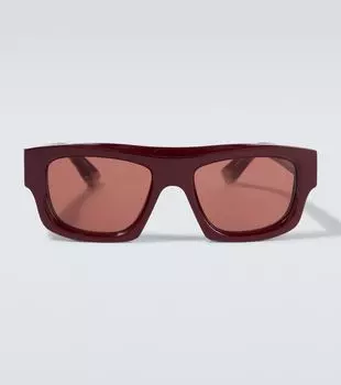 Прямоугольные солнцезащитные очки Gucci, Burgundy-Burgundy-Brown