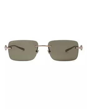 Прямоугольные солнцезащитные очки Gucci, цвет Ruthenium & Grey