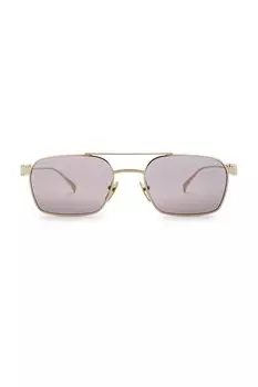 Прямоугольные солнцезащитные очки Gucci, gold & brown