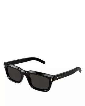 Прямоугольные солнцезащитные очки Gucci Rivetto, 51 мм, черный