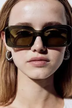 Прямоугольные солнцезащитные очки H&M, хаки