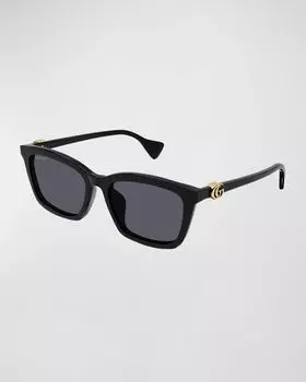 Прямоугольные солнцезащитные очки из ацетата GG Gucci, цвет Black