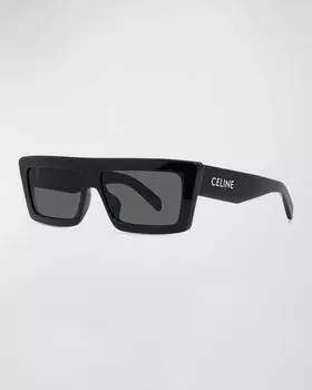 Прямоугольные солнцезащитные очки из ацетата с логотипом Celine, цвет Black