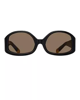Прямоугольные солнцезащитные очки Jacquemus, цвет Colapso Black, Yellow Gold, & Brown